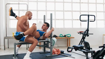Sporty men use the gym as their playground for merciless anal sensations