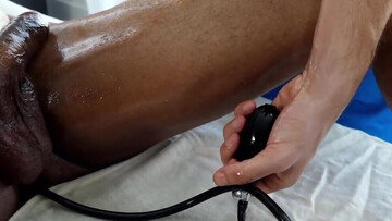 Black lover worships white cock during erotic massage perversions