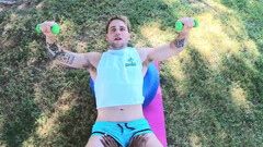 Blonde lover gives his black partner the most intense blowjob