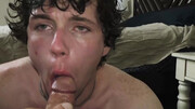 Curly male gets taped when he shoves full inches in that greedy ass