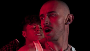 Bald dude enjoys midnight anal pleasures with a random male