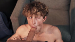 Curly boy screams with stepdad's endless dick fully down the tight ass