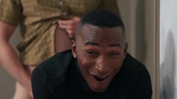 Dashing black lover throats the big dick and fucks like a whore