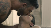 Inked and muscular dude fucks slutty twink with curly hair