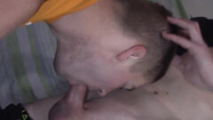 Skinny boyfriend sucks on a fat cock and gets doggystyle'd