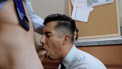 Anal by the restroom: public bareback doggystyle action