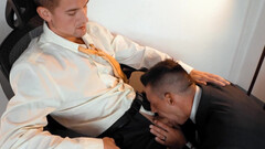 Co-workers share intimate moments at the office in supreme positions