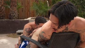 Outdoor rimjob leads to BDSM anal in the sex dungeon