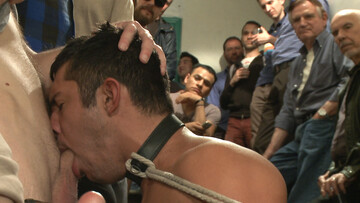 BDSM group sex with a horny bottom betting stretched