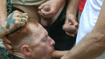 Submissive hunk endures merciless cocks in each of his holes