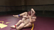 Appealing men share naked wrestling fetishes in the ring