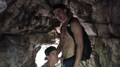Outdoor fuck in the woods and in a cave with hunk BFs