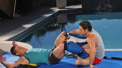 Outdoor jerk off with muscular men who end up fucking too
