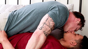 Horny guy rides a nice dick after a blowjob on a bed