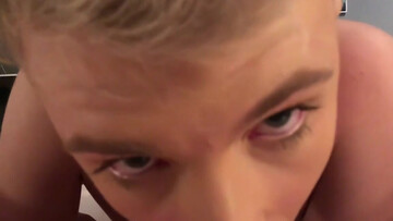 Femboy-lite sucking dick in POV and prepping for anal