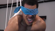 Blindfolded black sub craving wax and dick punishment