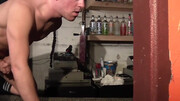 One hand on his waist after exposing that asshole