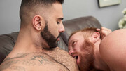 Attractive ginger man gets ass drilled in serious manners until the last drops