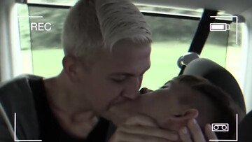 Awesome cock riding in a car with the horniest twinks