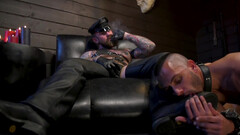Chance Summerlin in a cigar-and-sweat BDSM bear vid