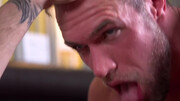Bearded guy is going to enjoy hard oral, moaning