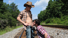 Johnny Rapid fucked by Robbie Rivers on train tracks
