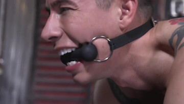 Man in sexy latex costume lets dominant partner humiliate his cock in a dirty play