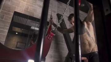 Caged male plays erotic in dirty maledom perversions