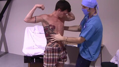 Horny doctor ass fucks obedient twink during dirty bondage experience