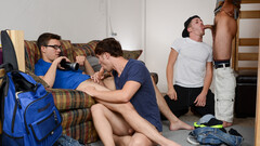 Party boys release their latest sex tape when they fuck in a group scene