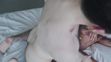 Thin boy screams for more whilst the hungry dick dives in his ass