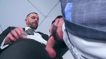 DILF fucks business partner in the ass and floods his booty with sperm