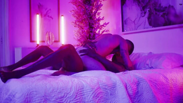 Horny black male gives his partner plenty of cock to play with in erotic scenes