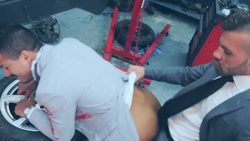 Men in suits try bareback anal together and experience best orgasms