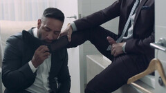 Nude men share the small bathroom for intimate gay fetishes