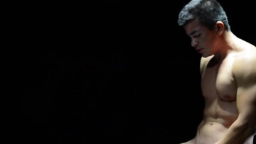 Muscular DILF plays naked while his dominant partner watches him
