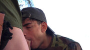 Recruits share intimate moments getting laid and swallowing jizz