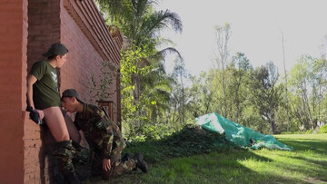 Recruits share intimate moments getting laid and swallowing jizz