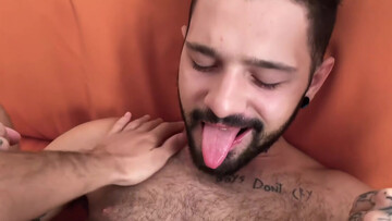 Hairy asshole Latino bear accepts his hard dick in mish