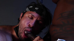 Dashing man sucks BBC wet and moans while he pushes it deeper than ever