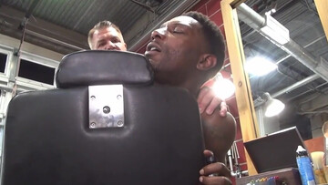 Bearded white hunk fucks a muscular black ass from behind