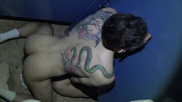 Horny lads try glory hole anal and blowjob in insane positions