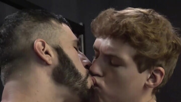 Inked lover grants submissive twink endless cock for him to play with