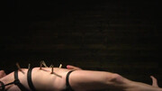 Full cock domination while the male slave sits tied up to the table