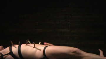 Full cock domination while the male slave sits tied up to the table