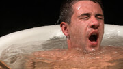 Rough maledom experience for a restrained guy with a big dick