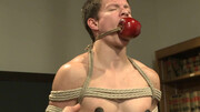 Harsh bondage anal sensations for a submissive college boy