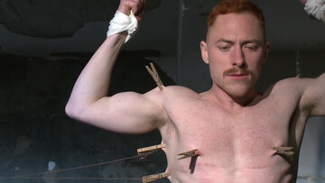 Roped male is ready to endure his sexual punishment in a rough maledom