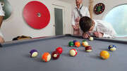Dashing lads play pool and fuck over the table in sexy perversions