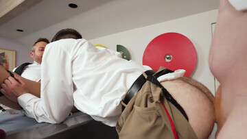 Dashing lads play pool and fuck over the table in sexy perversions